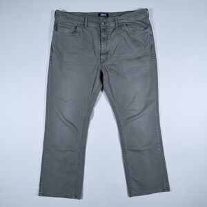Roundtree & Yorke Casuals Mens 44x29 Gray Straight Leg 5-Pocket Twill Pants